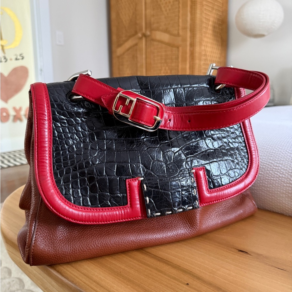 Fendi Silvana Top Handle Leather Bag